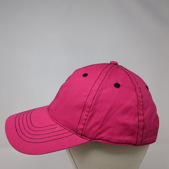 Unbranded Strapback Hat Pink One Size Adjustable Vented Holes 6 Panel Blank - Picture 3 of 11